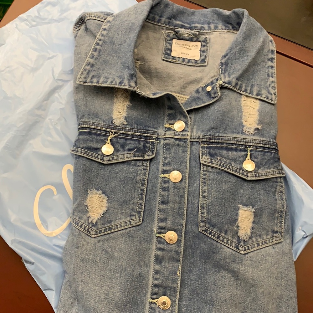 Chic Soul distressed denim jacket